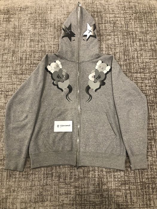 Bape kaws best sale full zip hoodie