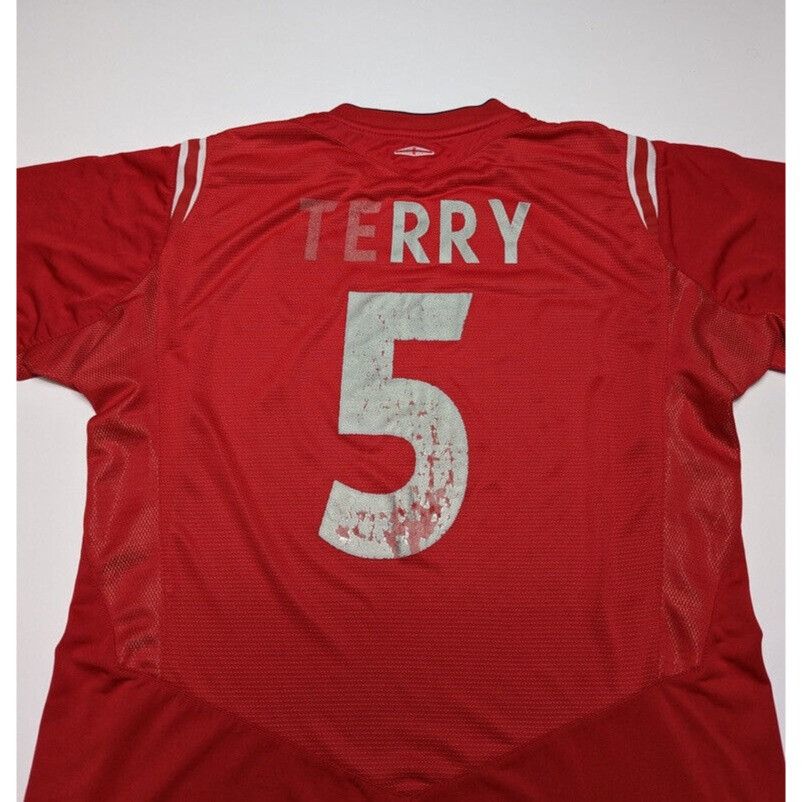 Umbro Rare John Terry #5 England 2004-2006 Umbro Red Shirt Size XL Size US XL / EU 56 / 4 - 12 Thumbnail