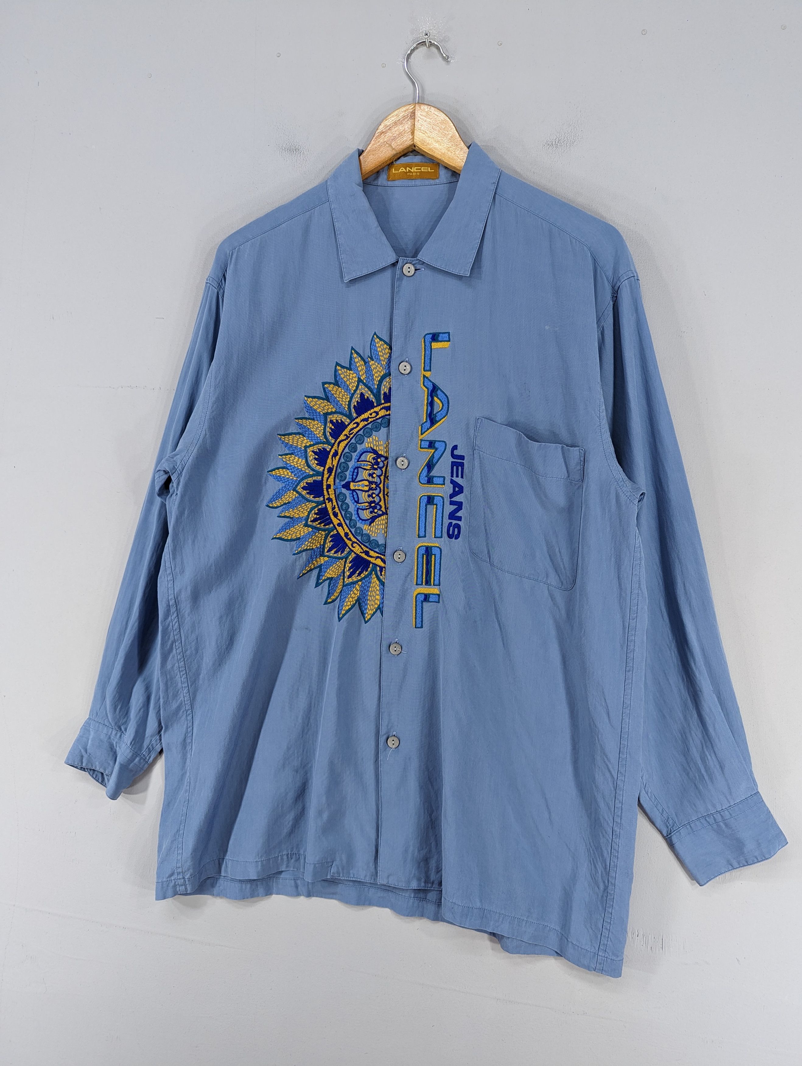 Lancel 🔥RARE🔥Vintage Lancel Jeans Embroidery Button Ups Shirt Size US L / EU 52-54 / 3 - 3 Thumbnail
