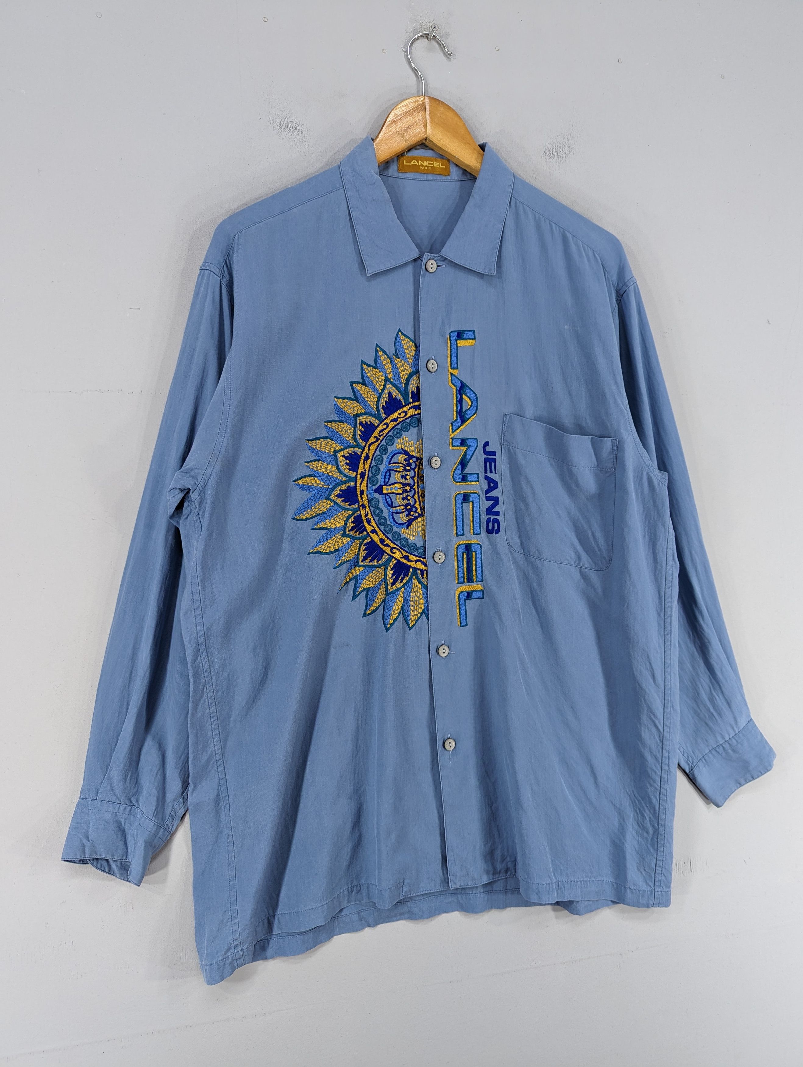 Lancel 🔥RARE🔥Vintage Lancel Jeans Embroidery Button Ups Shirt Size US L / EU 52-54 / 3 - 2 Thumbnail