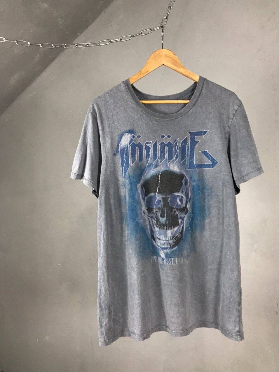 Vintage Infinite skull skeleton rock gray tee Size US M / EU 48-50 / 2 - 1 Thumbnail