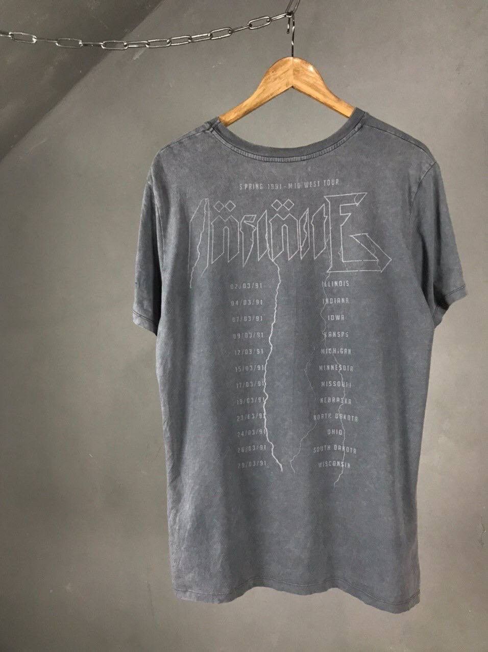 Vintage Infinite skull skeleton rock gray tee Size US M / EU 48-50 / 2 - 5 Thumbnail