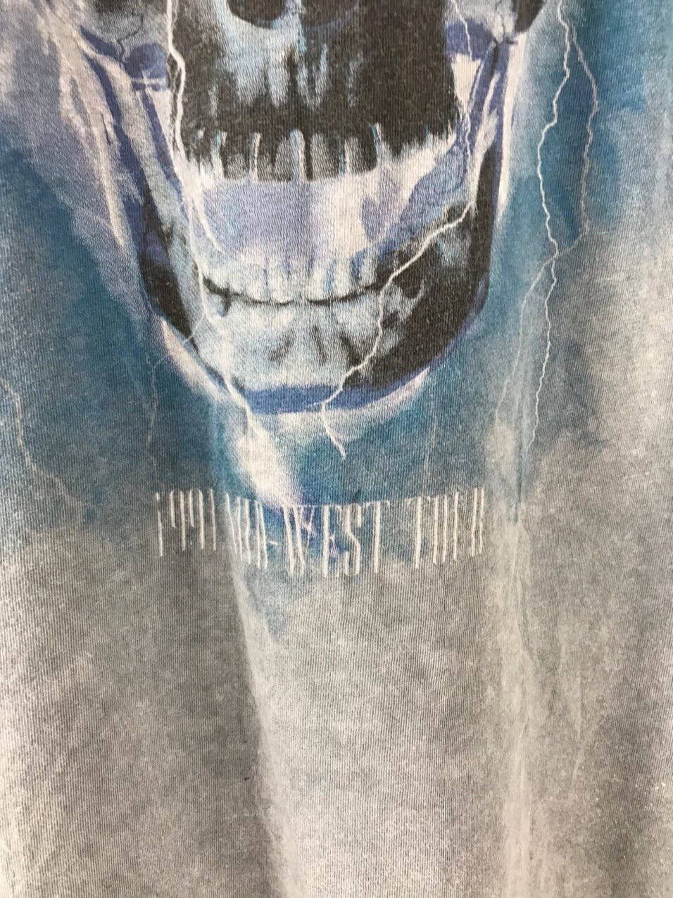 Vintage Infinite skull skeleton rock gray tee Size US M / EU 48-50 / 2 - 3 Thumbnail