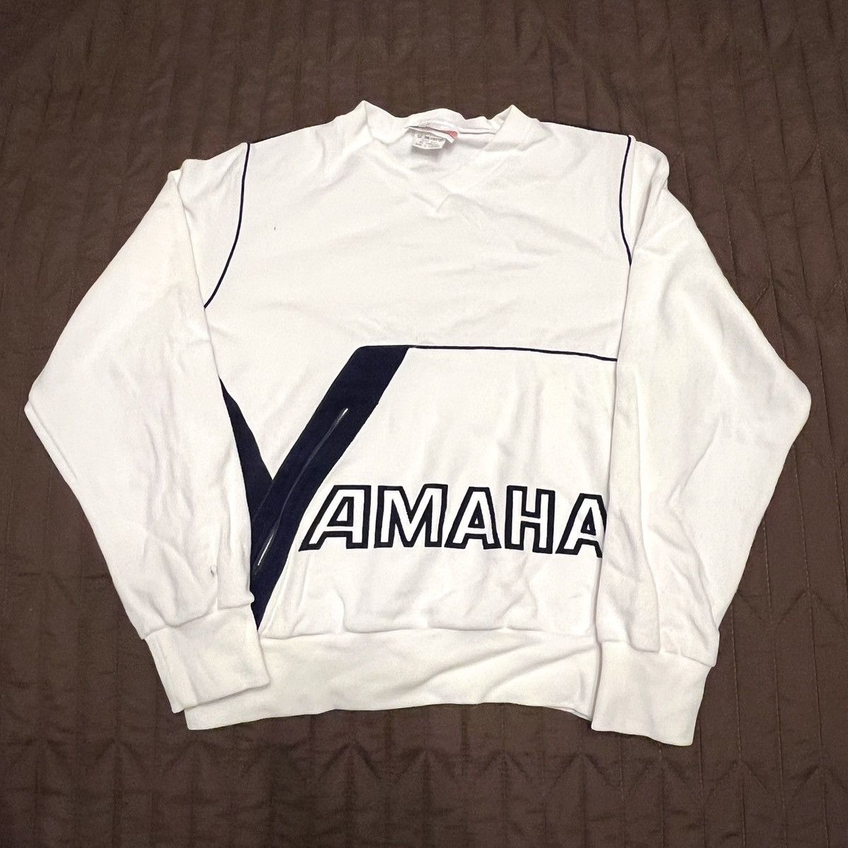 Vintage Yamaha white sweatshirt big logo sportswear 90s
