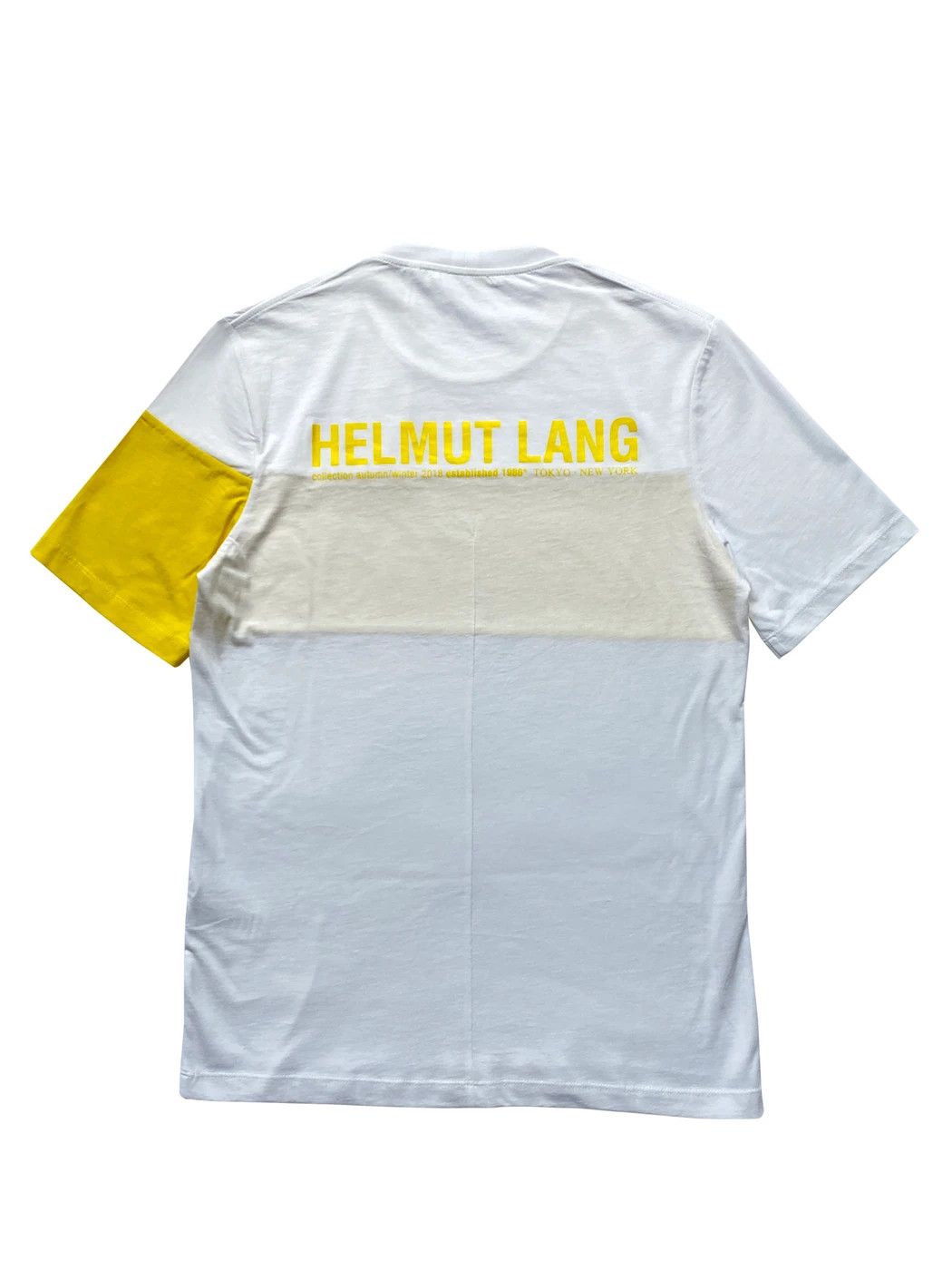 Helmut Lang ⚡️QUICK SALE⚡️ Helmut Lang White T-Shirt with Yellow Stripe Size US S / EU 44-46 / 1 - 1 Thumbnail