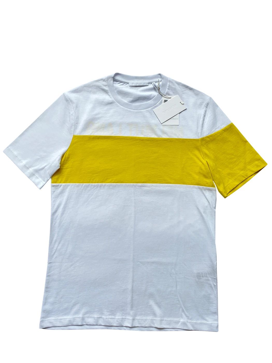 Helmut Lang ⚡️QUICK SALE⚡️ Helmut Lang White T-Shirt with Yellow Stripe Size US S / EU 44-46 / 1 - 2 Thumbnail