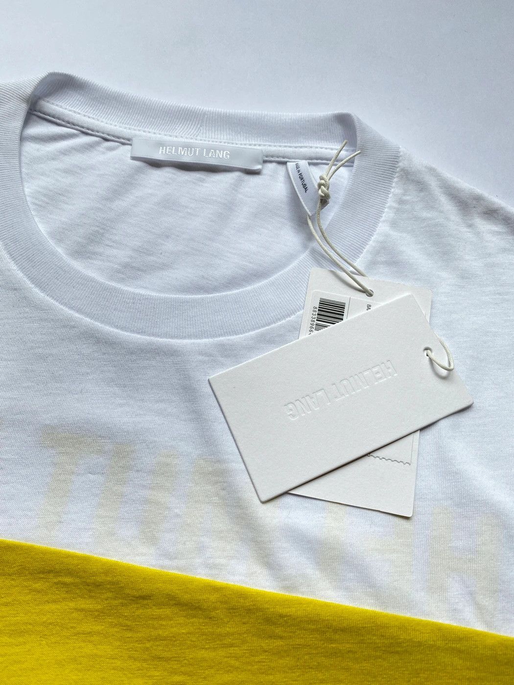 Helmut Lang ⚡️QUICK SALE⚡️ Helmut Lang White T-Shirt with Yellow Stripe Size US S / EU 44-46 / 1 - 3 Thumbnail
