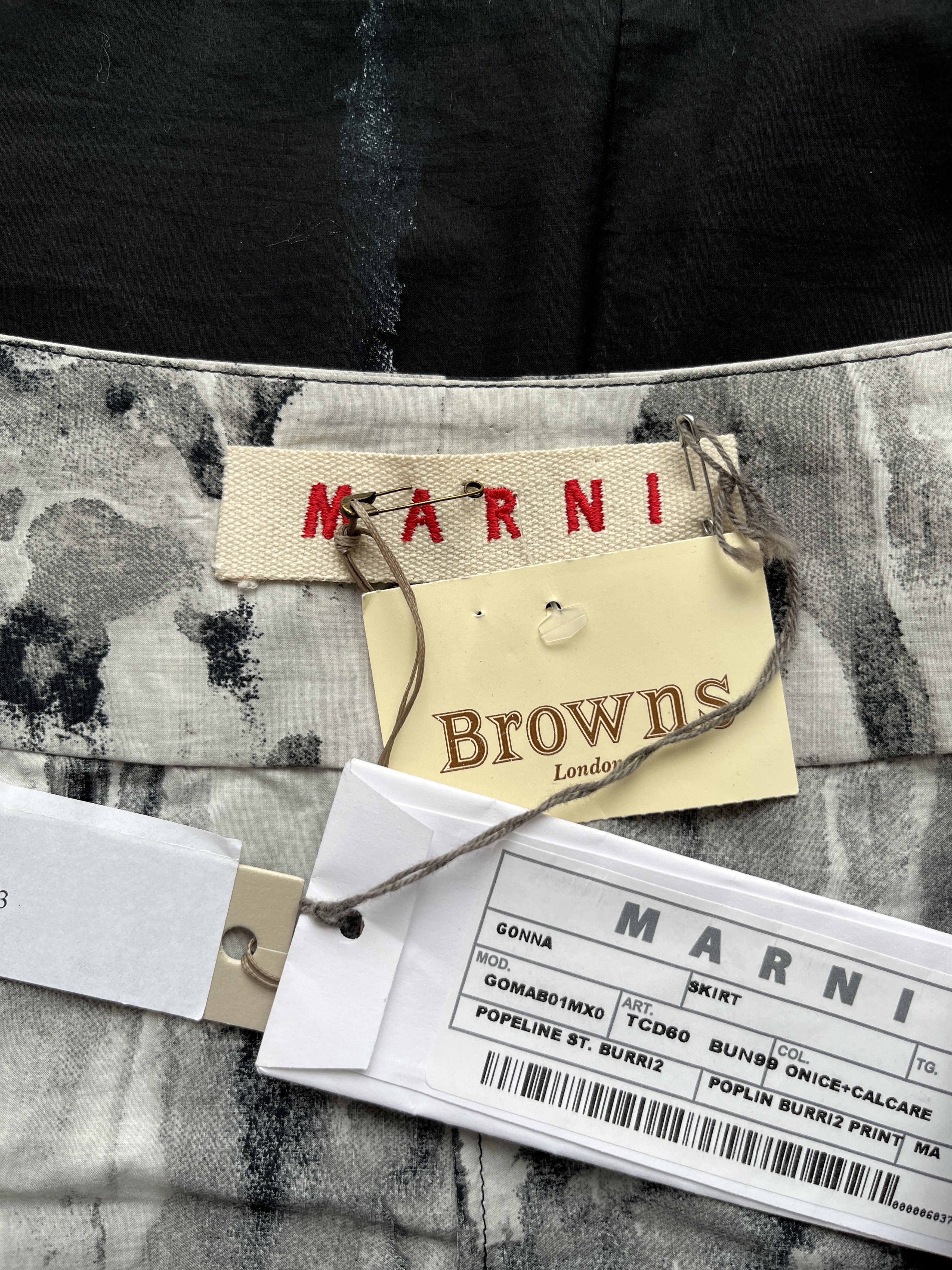 Marni ⚡️QUICK SALE⚡️Marni Black & Off-White Patterned Skirt & Belt Size 30" / US 8 / IT 44 - 4 Thumbnail