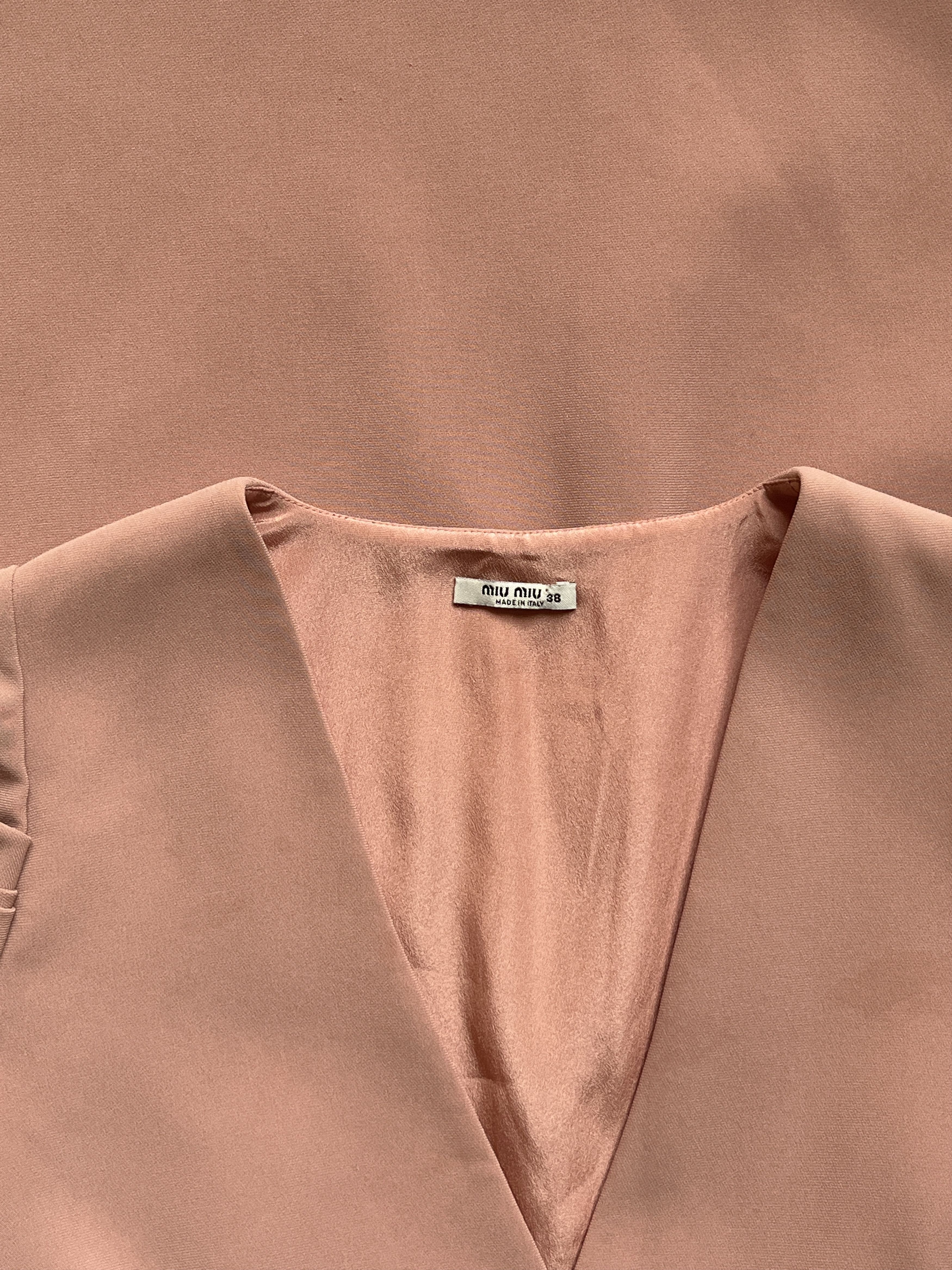 Miu Miu ⚡️QUICK SALE⚡️Miu Miu Peach Short Sleeve Dress Size XS / US 0-2 / IT 36-38 - 3 Thumbnail