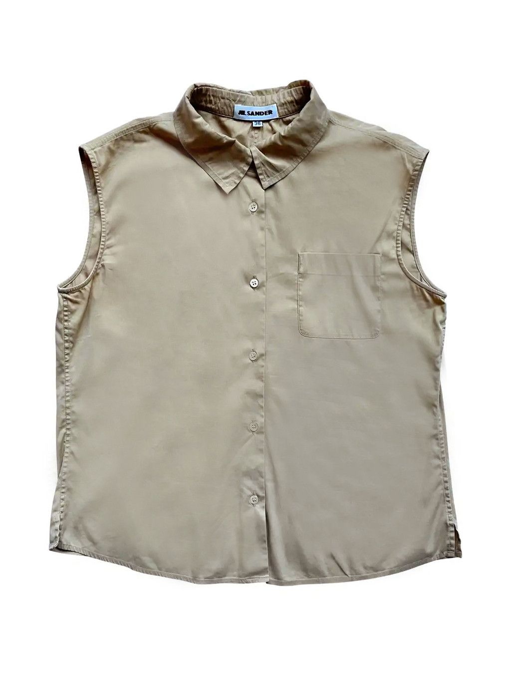 ⚡️QUICK SALE⚡️Jil Sander Beige Sleeveless Button-up Blouse