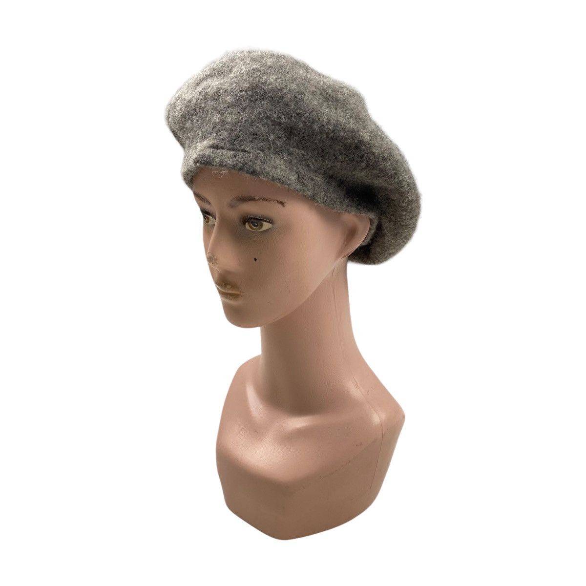 mohair grey beret hat