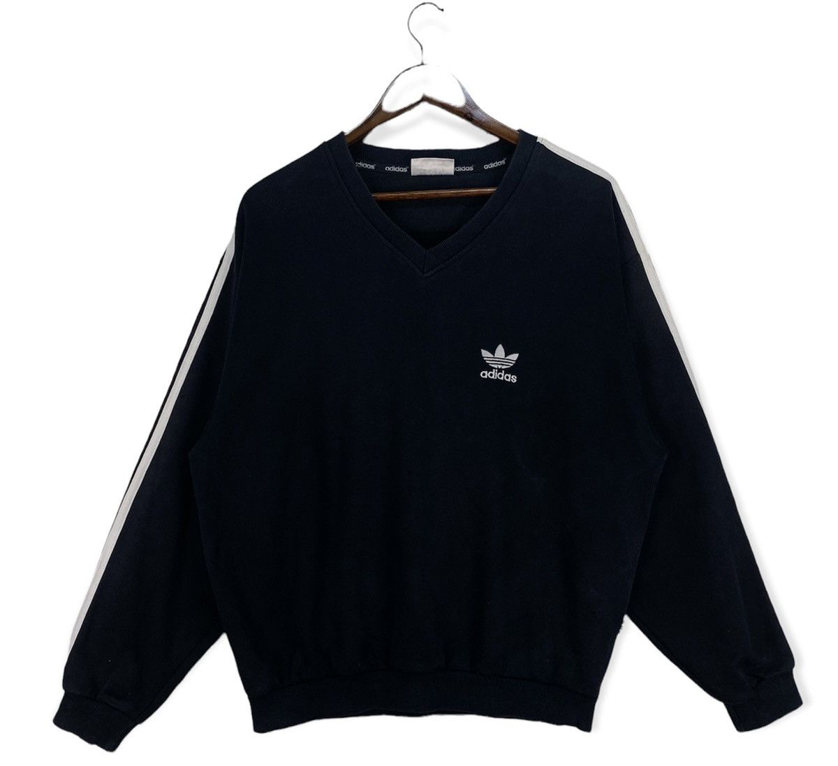 Adidas Vintage Adidas V Neck Sweatshirt Size US L / EU 52-54 / 3 - 1 Thumbnail