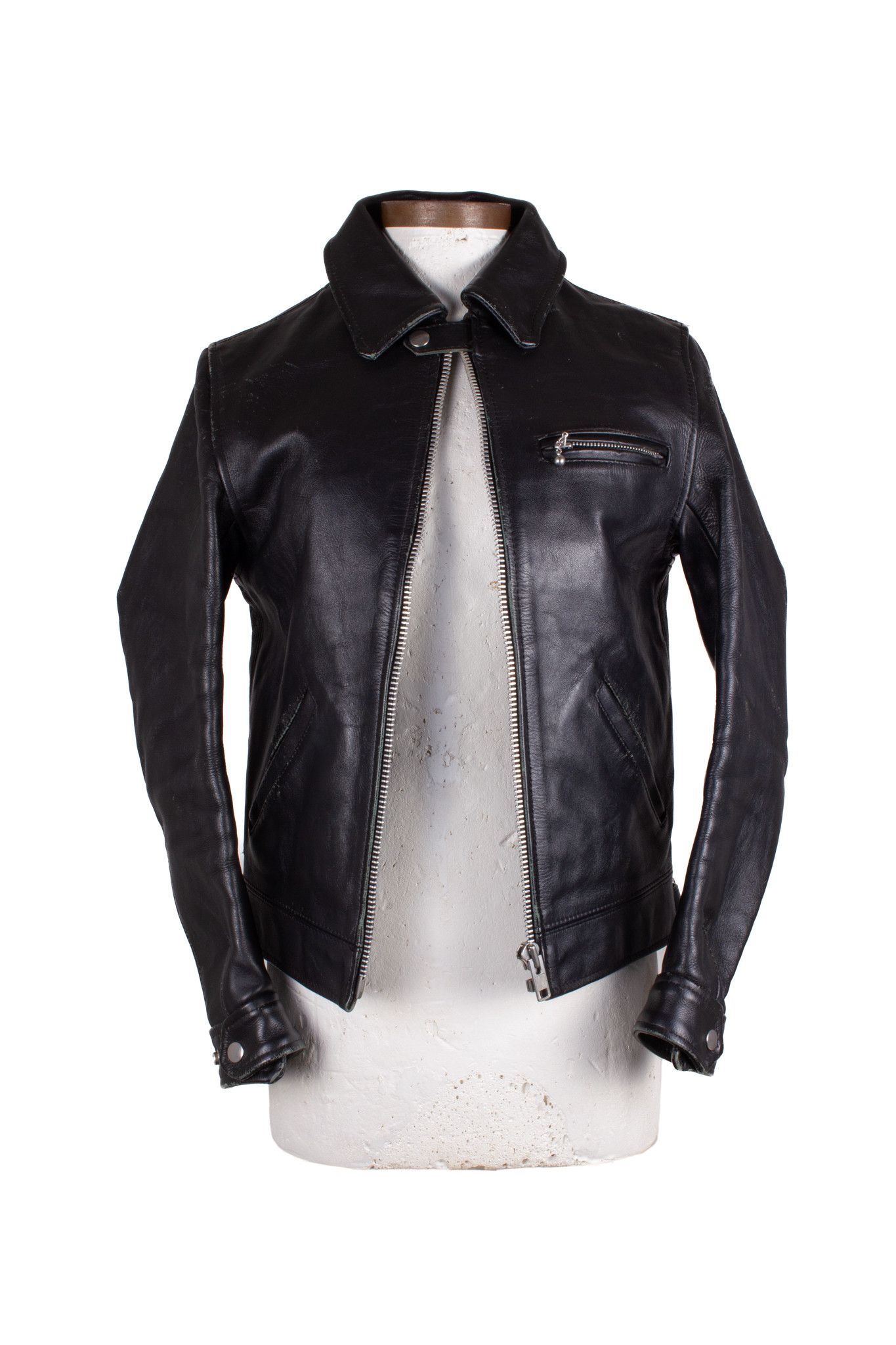 Image of Fast Lane Black Heavy Thick Leather Motorcycle Jacket, Women's (Size Small)