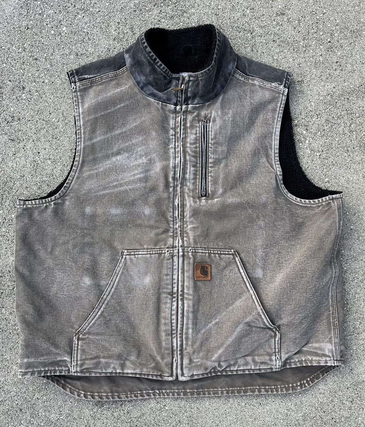 Carhartt × Carhartt Wip × Vintage Vintage Carhartt Sherpa Vest Sun Fade Distressed V33 Size US XL / EU 56 / 4 - 1 Thumbnail
