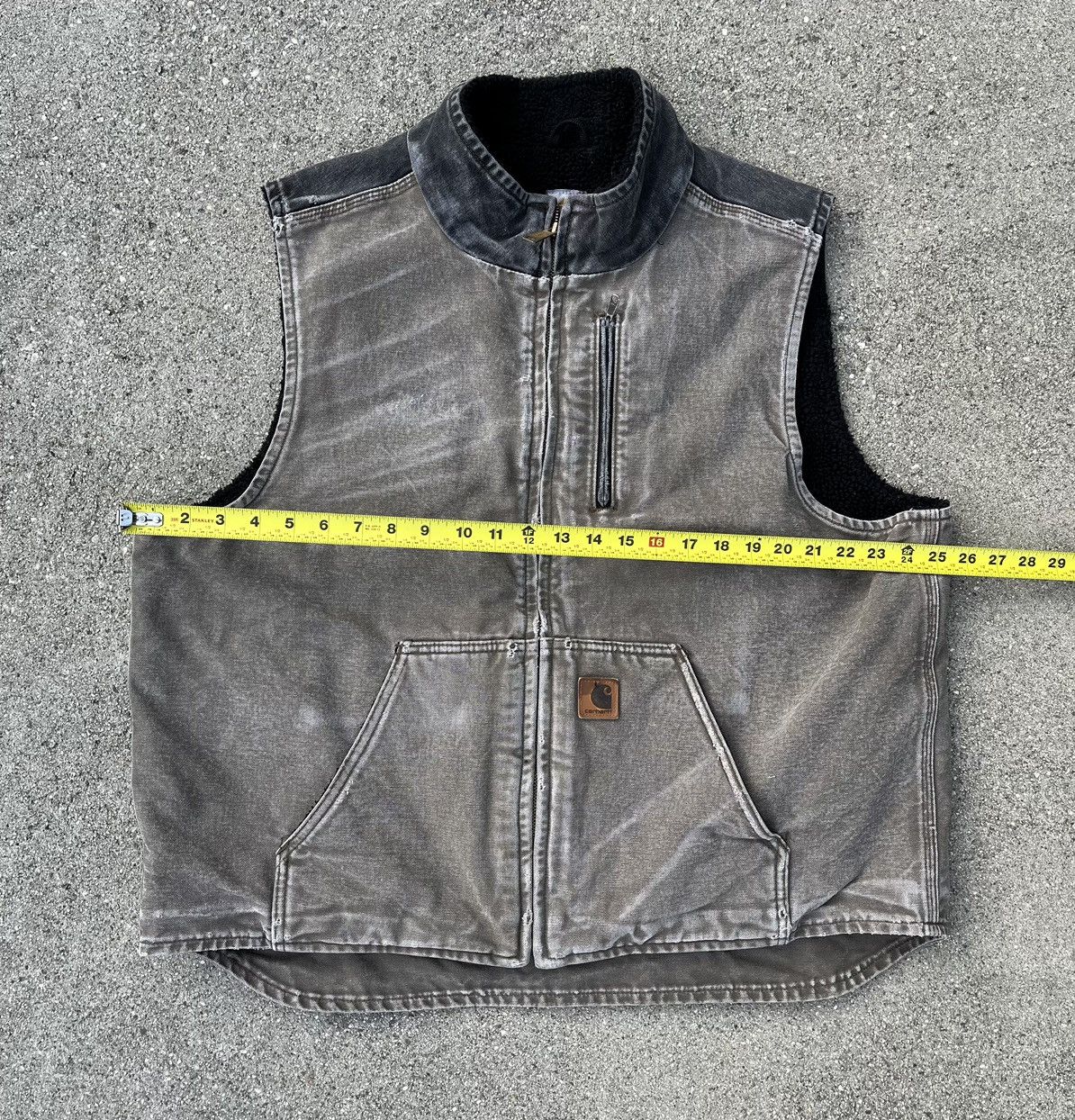 Carhartt × Carhartt Wip × Vintage Vintage Carhartt Sherpa Vest Sun Fade Distressed V33 Size US XL / EU 56 / 4 - 6 Thumbnail