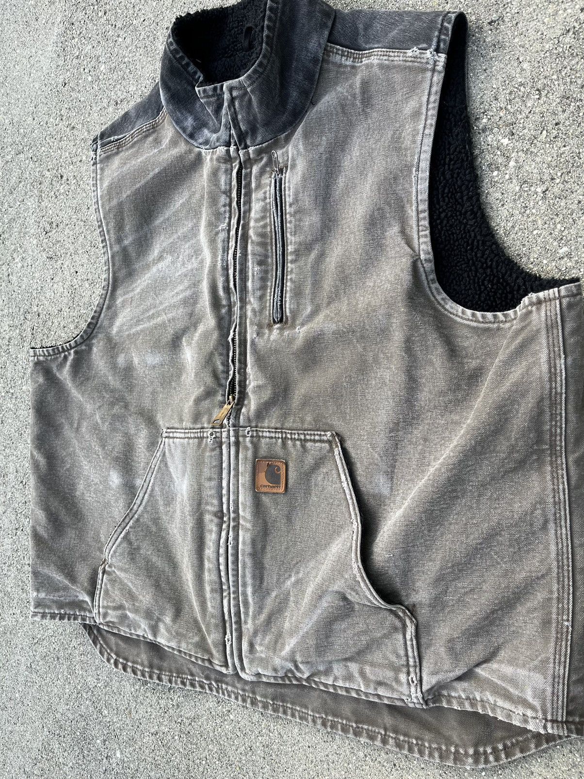 Carhartt × Carhartt Wip × Vintage Vintage Carhartt Sherpa Vest Sun Fade Distressed V33 Size US XL / EU 56 / 4 - 5 Thumbnail