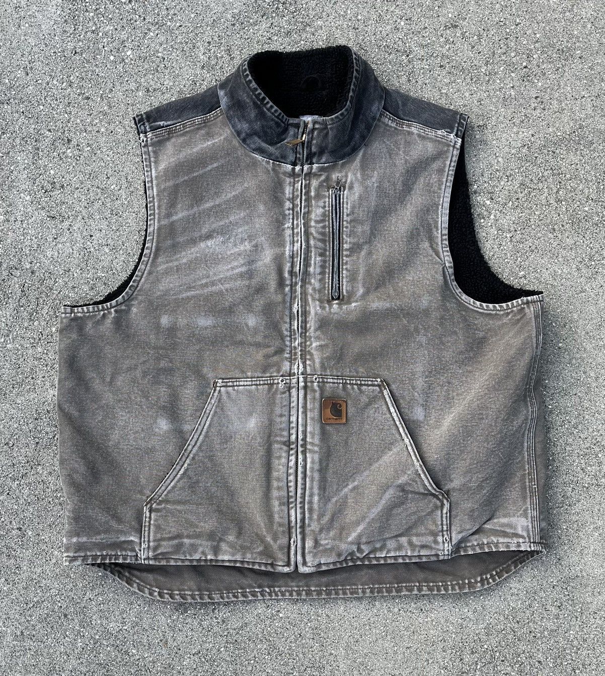 Carhartt × Carhartt Wip × Vintage Vintage Carhartt Sherpa Vest Sun Fade Distressed V33 Size US XL / EU 56 / 4 - 11 Thumbnail