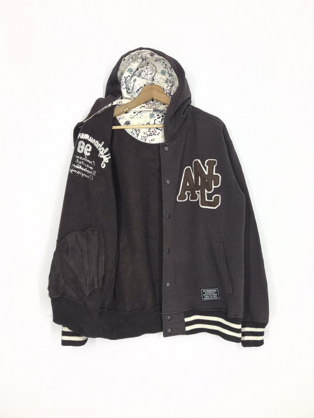 Japanese Brand Alphanumeric 98 Hoodie Varsity Jacket Size US L / EU 52-54 / 3 - 2 Thumbnail