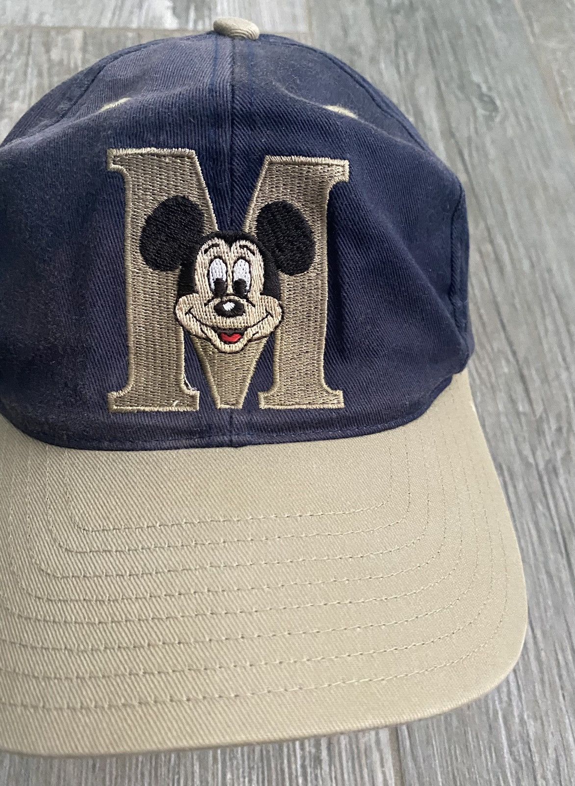 Disney × Mickey Mouse × Vintage 1990s Mickey Mouse Embroidered Disney Navy Blue Snapback Hat Size ONE SIZE - 2 Thumbnail