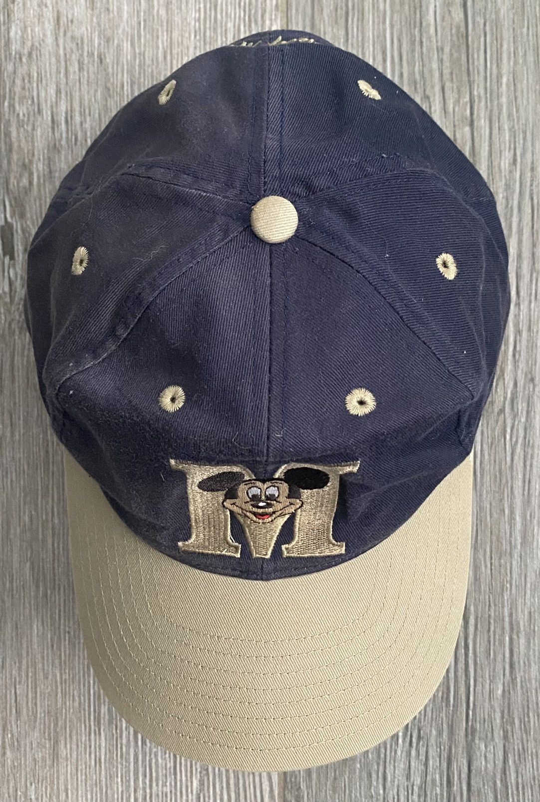 Disney × Mickey Mouse × Vintage 1990s Mickey Mouse Embroidered Disney Navy Blue Snapback Hat Size ONE SIZE - 3 Thumbnail