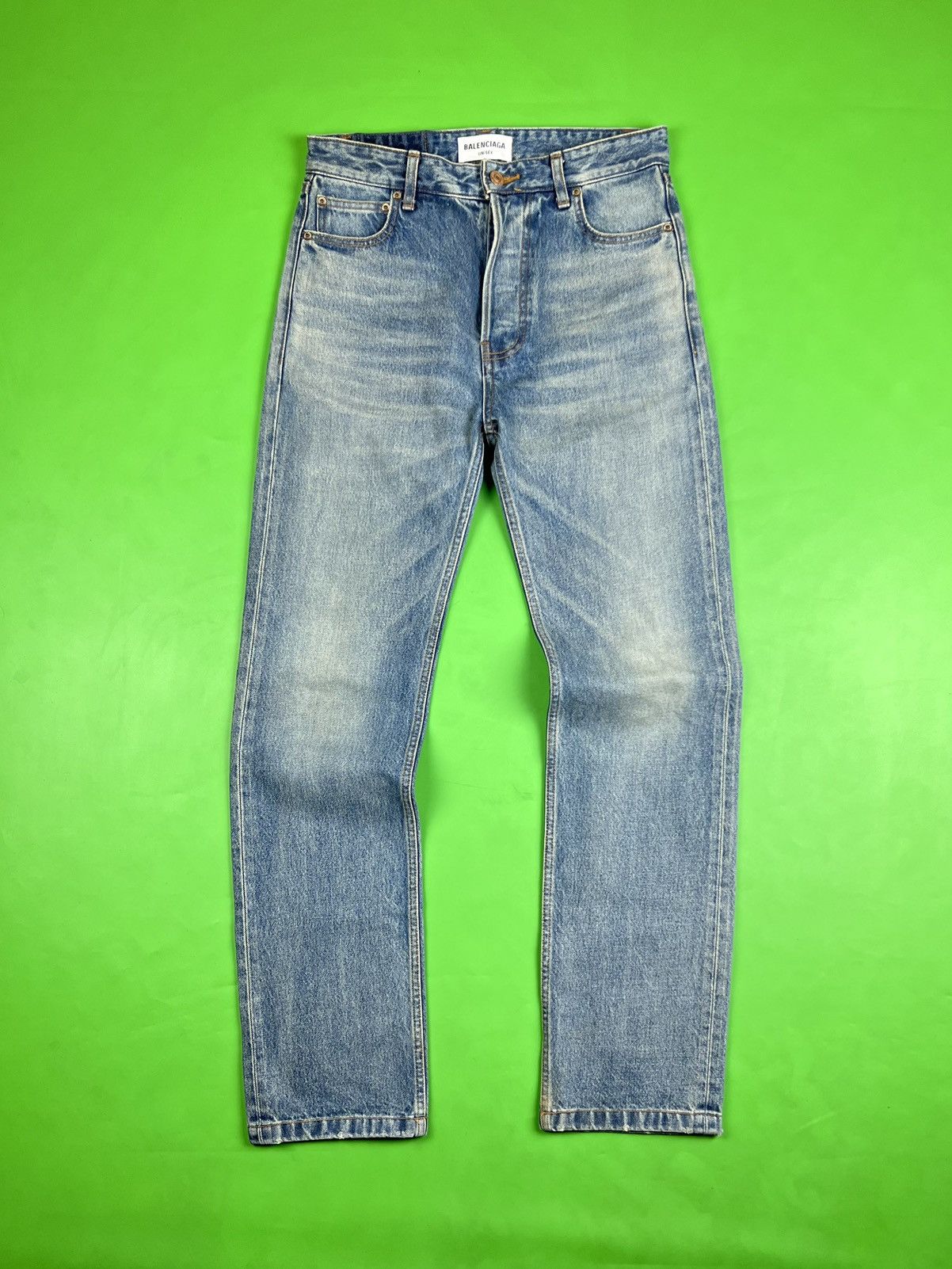 FW 21 Balenciaga Washed Denim Pants / Jeans made in Japan