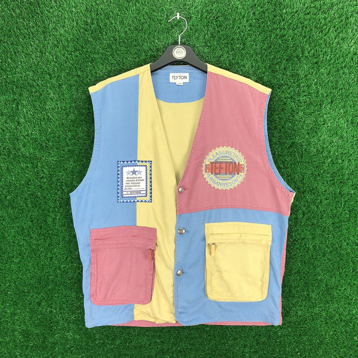 image of Outdoor Life x Tracey Vest Vintage Vest Block Color Embroidered Logo By Tefton, Men's (Size Large)