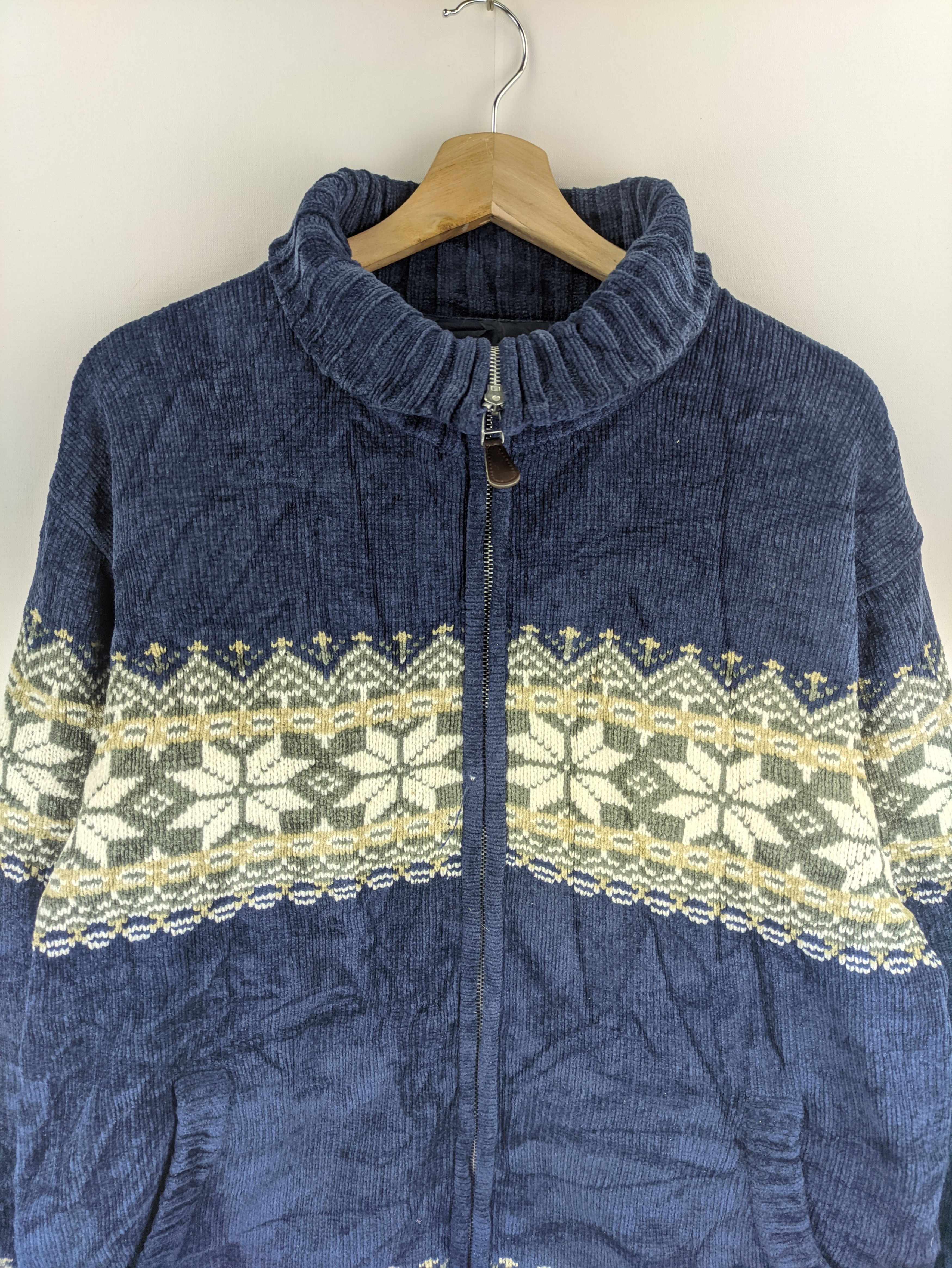 Japanese Brand Steals🔥Corduroy Jacket Zip Up by Villand Snow Flakes Size US L / EU 52-54 / 3 - 7 Thumbnail