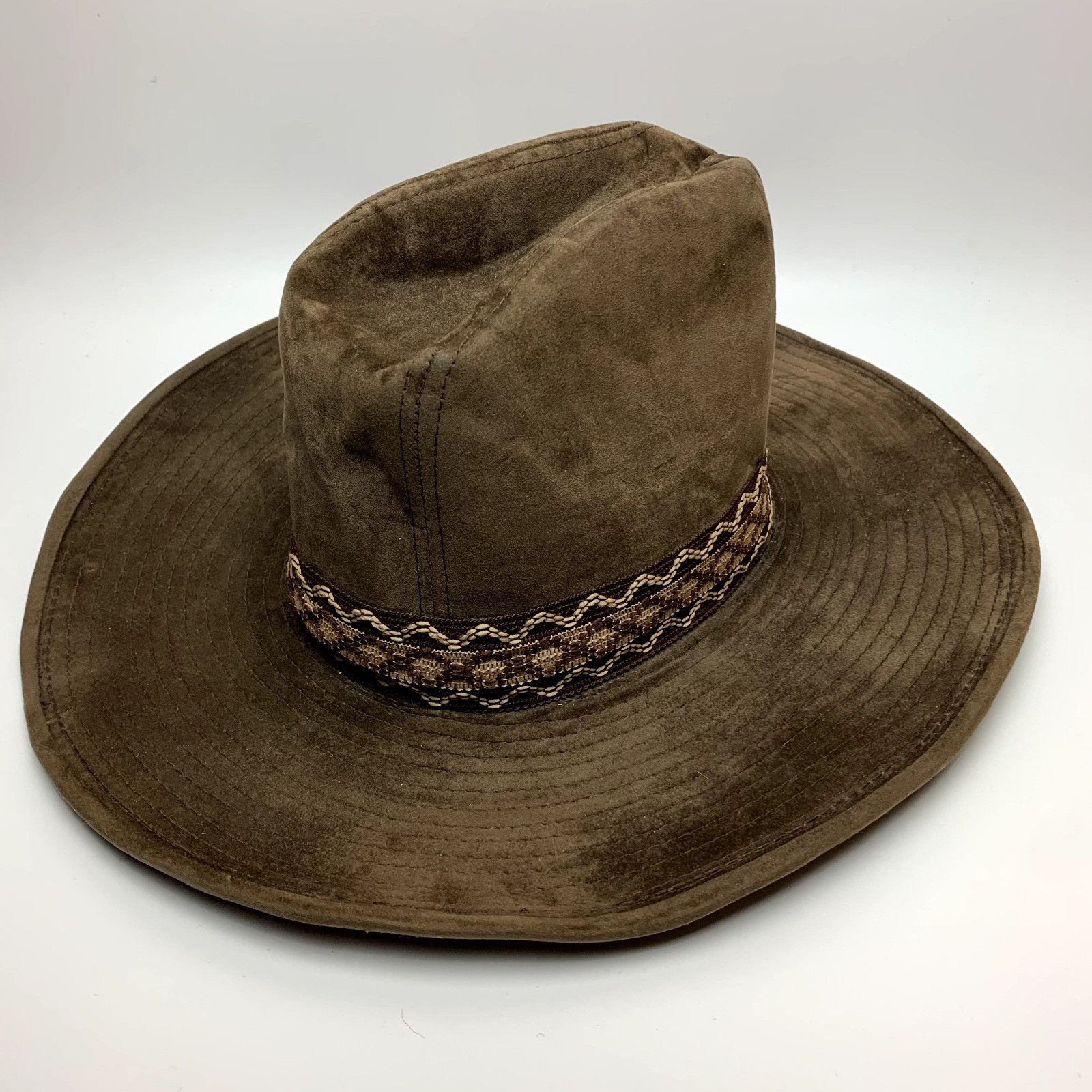 Vintage Vintage 1980s YA Cowboy Western Hat Size S Camel Brown Faux Size ONE SIZE - 7 Thumbnail