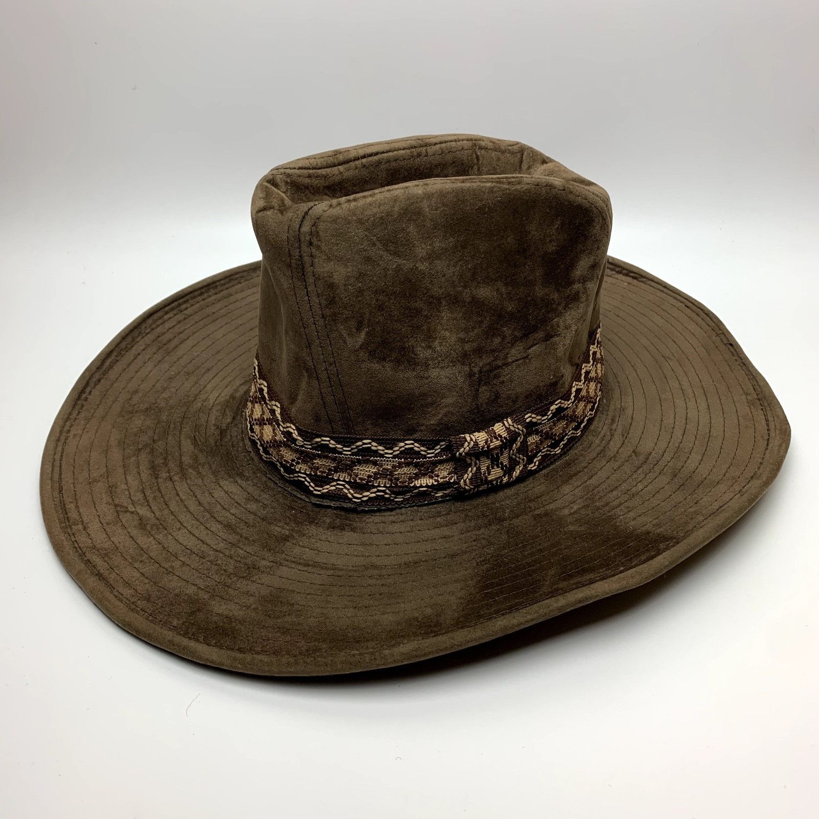 Vintage Vintage 1980s YA Cowboy Western Hat Size S Camel Brown Faux Size ONE SIZE - 3 Thumbnail