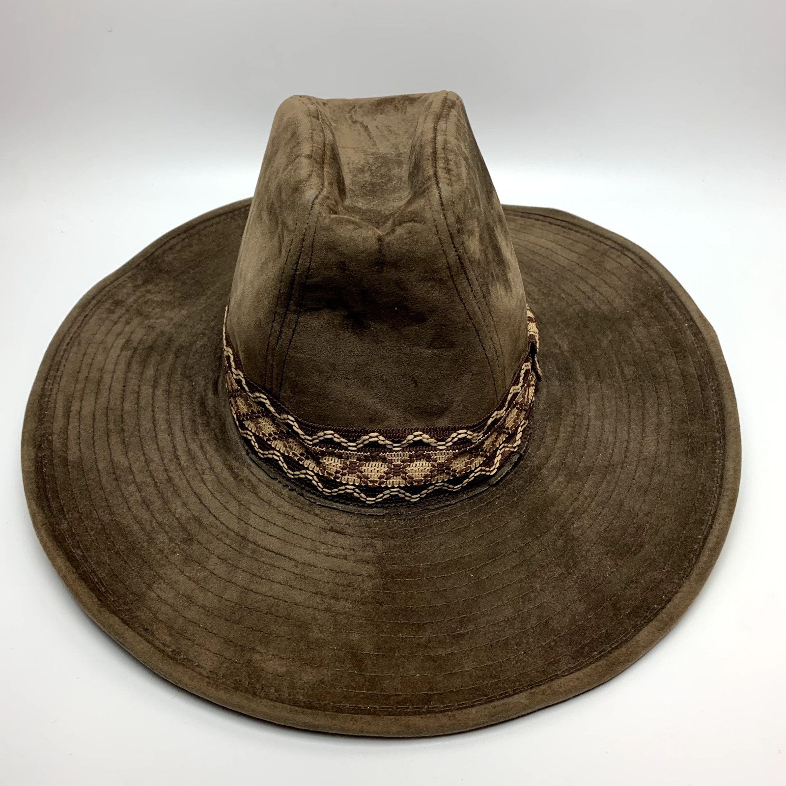 Vintage Vintage 1980s YA Cowboy Western Hat Size S Camel Brown Faux Size ONE SIZE - 5 Thumbnail