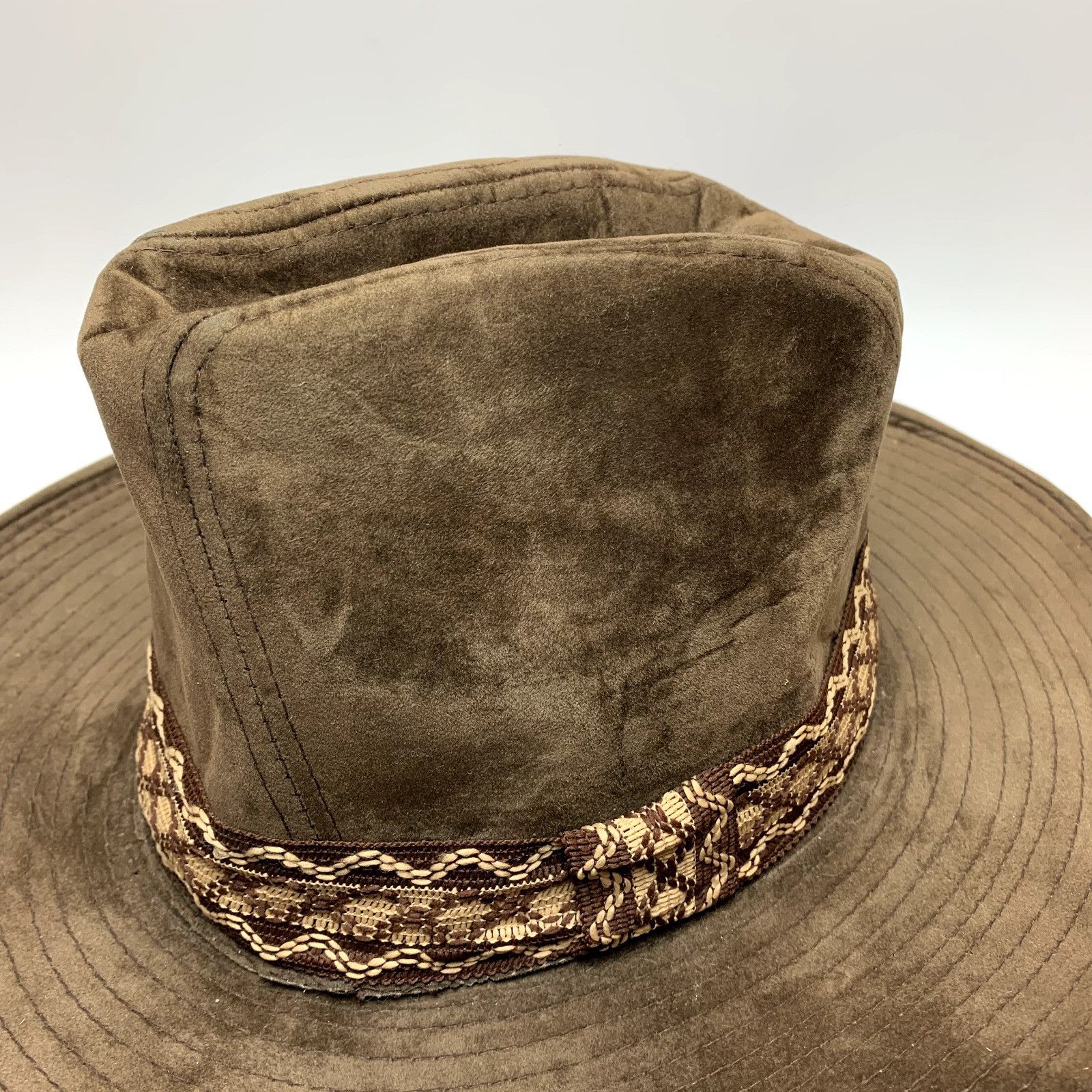 Vintage Vintage 1980s YA Cowboy Western Hat Size S Camel Brown Faux Size ONE SIZE - 4 Thumbnail