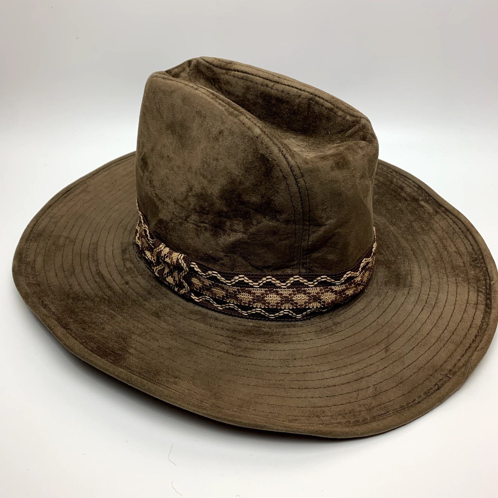 Vintage Vintage 1980s YA Cowboy Western Hat Size S Camel Brown Faux Size ONE SIZE - 8 Thumbnail