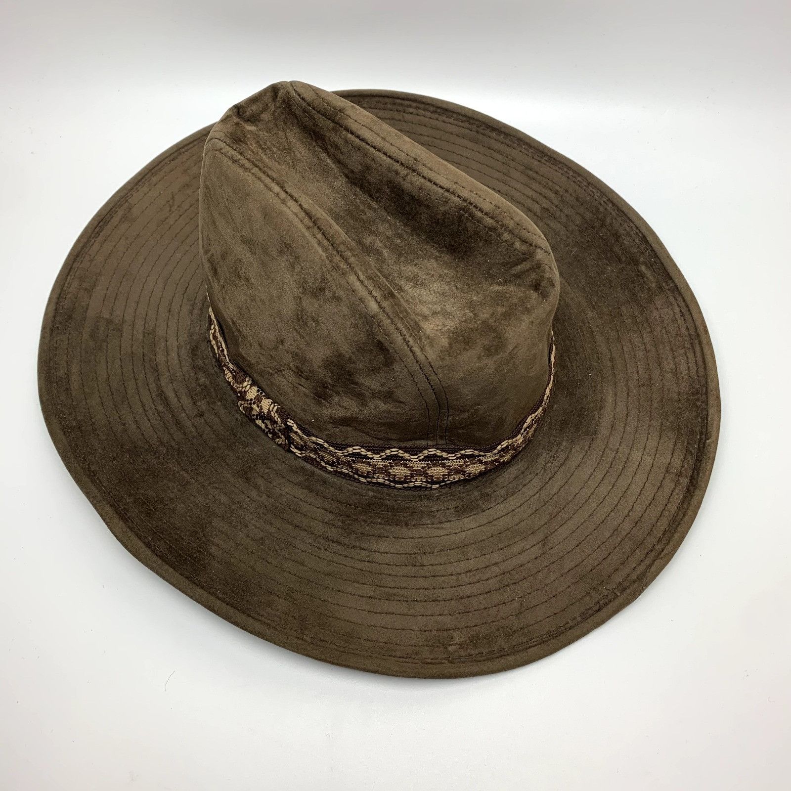 Vintage Vintage 1980s YA Cowboy Western Hat Size S Camel Brown Faux Size ONE SIZE - 2 Thumbnail