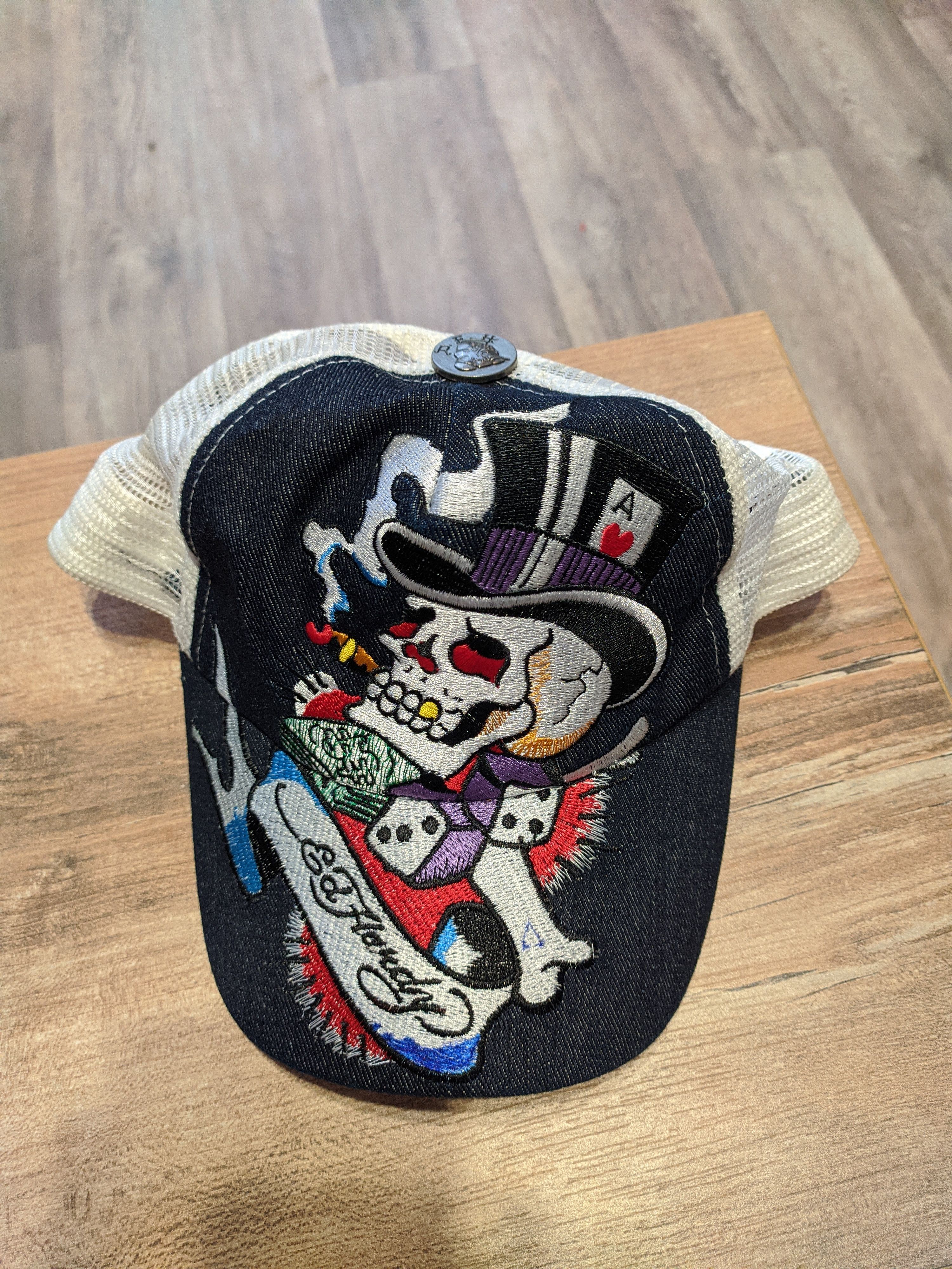 Christian Audigier Ed Hardy vintage cap hat Christian Audigier joker skull Size ONE SIZE - 1 Thumbnail
