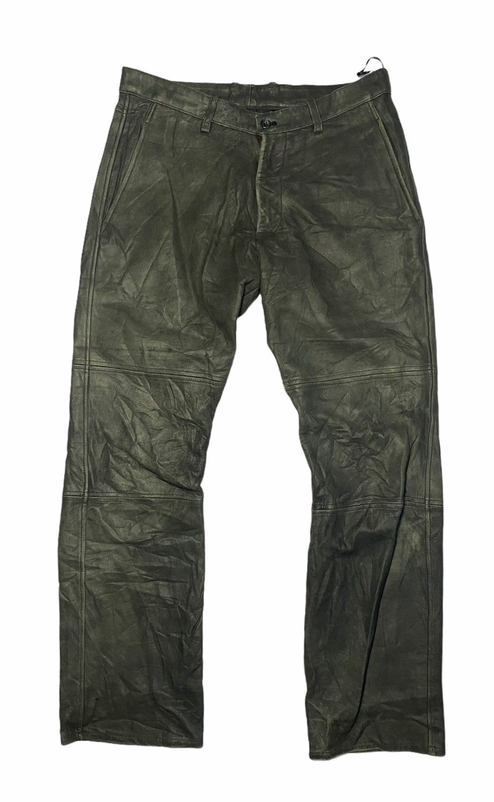 image of Comme Ca Ism x Leather Comme Ca Collection Leather Pants in Black Distressed, Men's (Size 32)