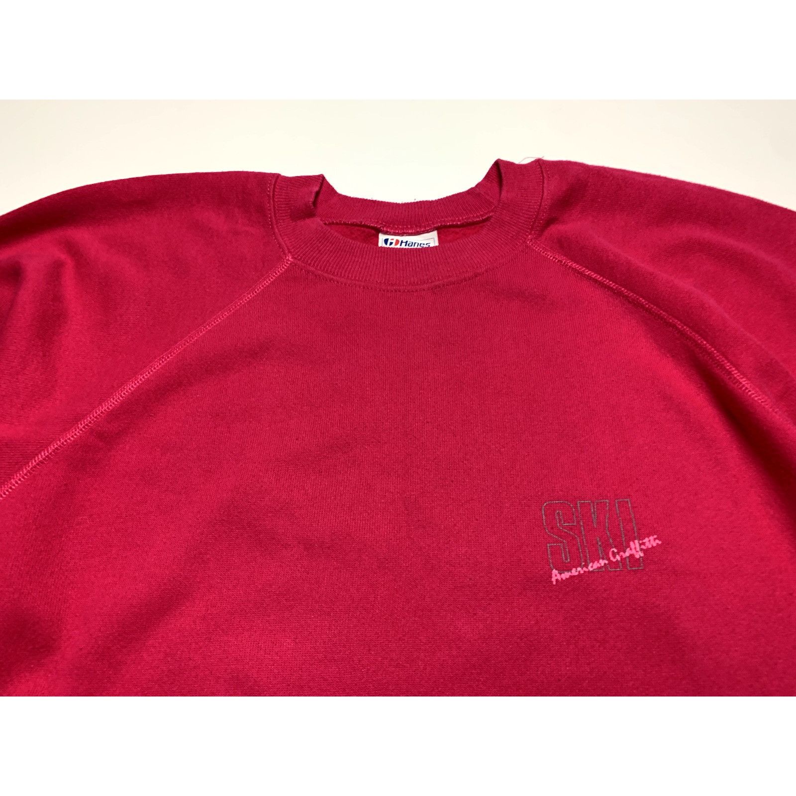 Hanes Vintage 1980s Hanes Ski American Graffitti Freestyle Pink Sw Size US L / EU 52-54 / 3 - 6 Thumbnail