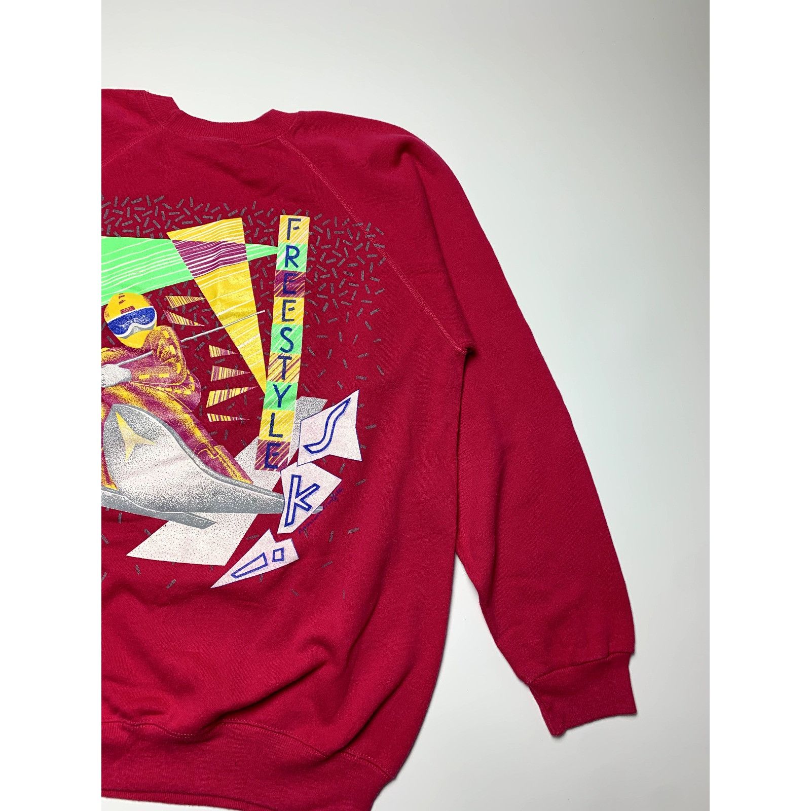 Hanes Vintage 1980s Hanes Ski American Graffitti Freestyle Pink Sw Size US L / EU 52-54 / 3 - 12 Thumbnail