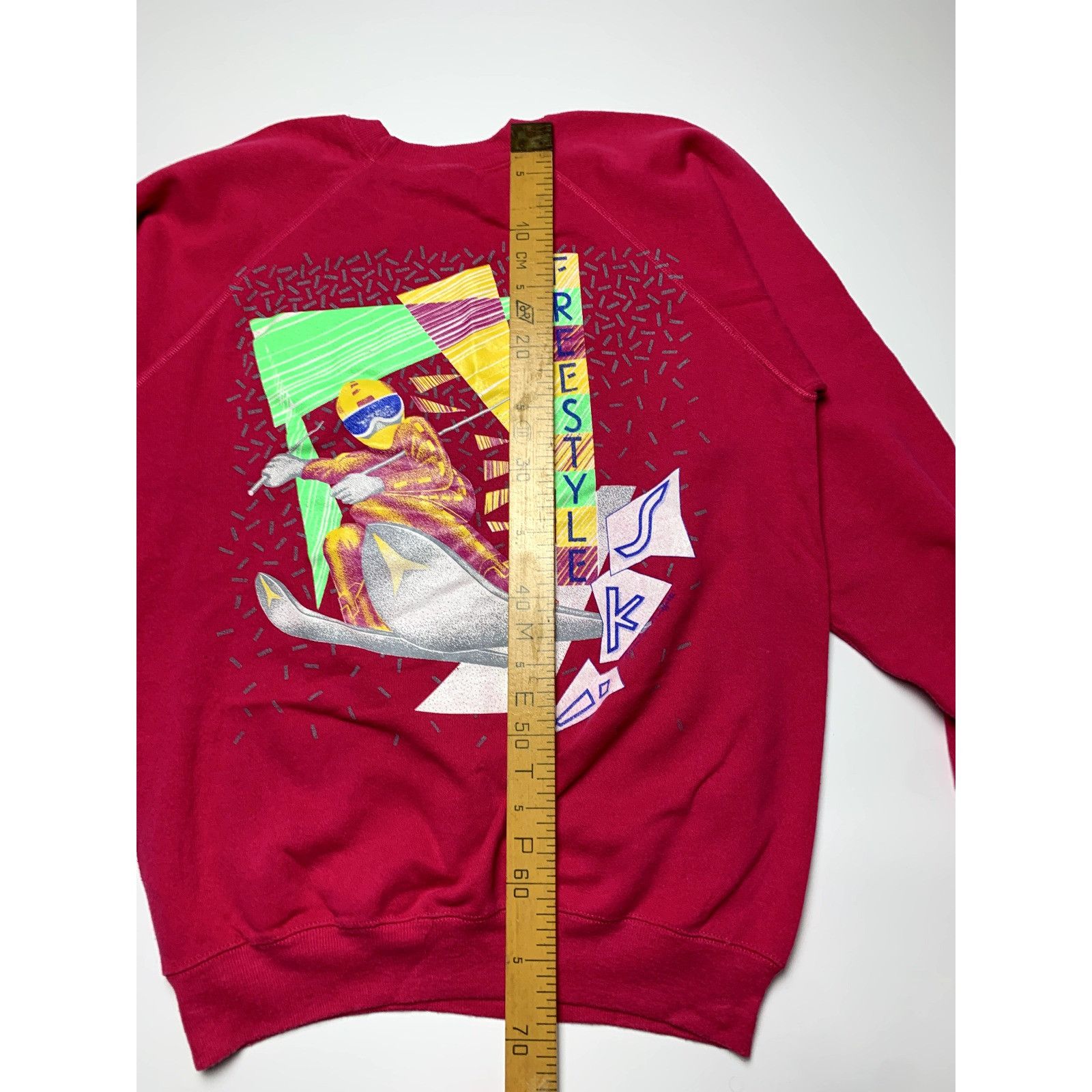 Hanes Vintage 1980s Hanes Ski American Graffitti Freestyle Pink Sw Size US L / EU 52-54 / 3 - 16 Thumbnail
