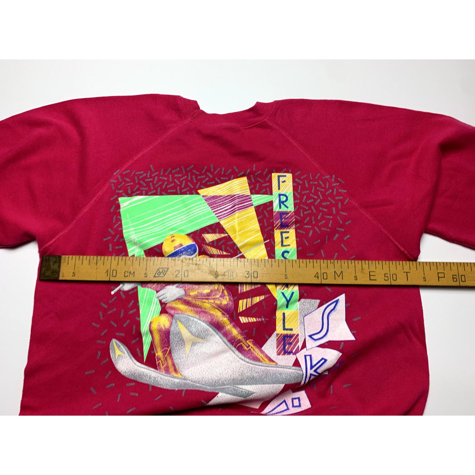 Hanes Vintage 1980s Hanes Ski American Graffitti Freestyle Pink Sw Size US L / EU 52-54 / 3 - 19 Thumbnail