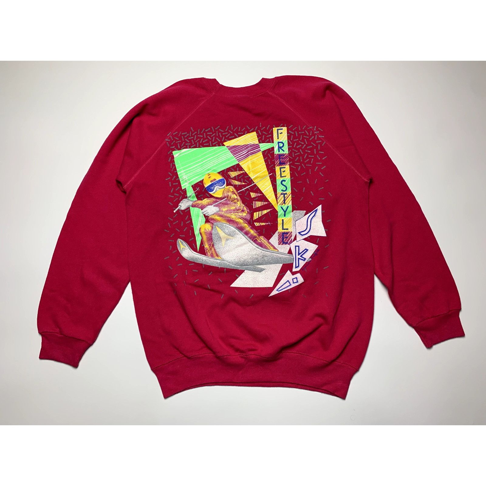 Hanes Vintage 1980s Hanes Ski American Graffitti Freestyle Pink Sw Size US L / EU 52-54 / 3 - 10 Thumbnail