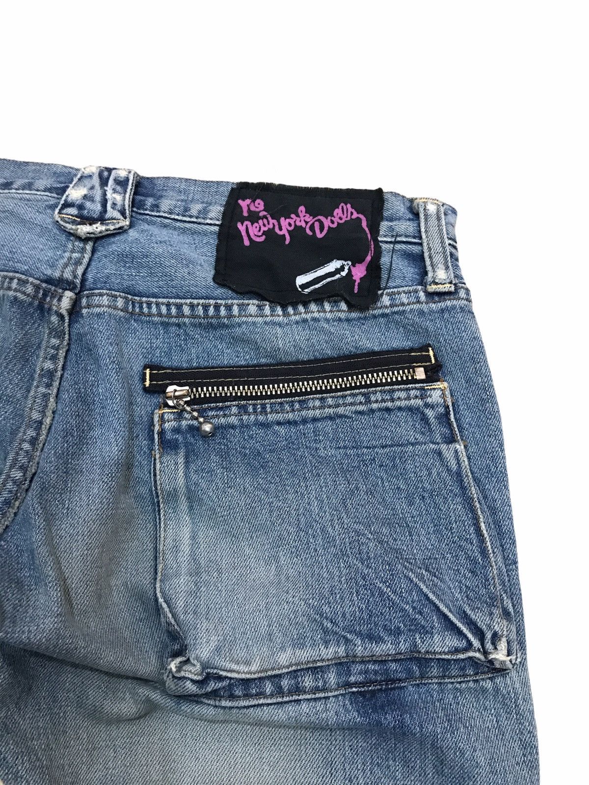 image of Distressed Denim x Hysteric Glamour Made In Japan Rna Inc. Zipper Bondage Undercover Style in Blue 