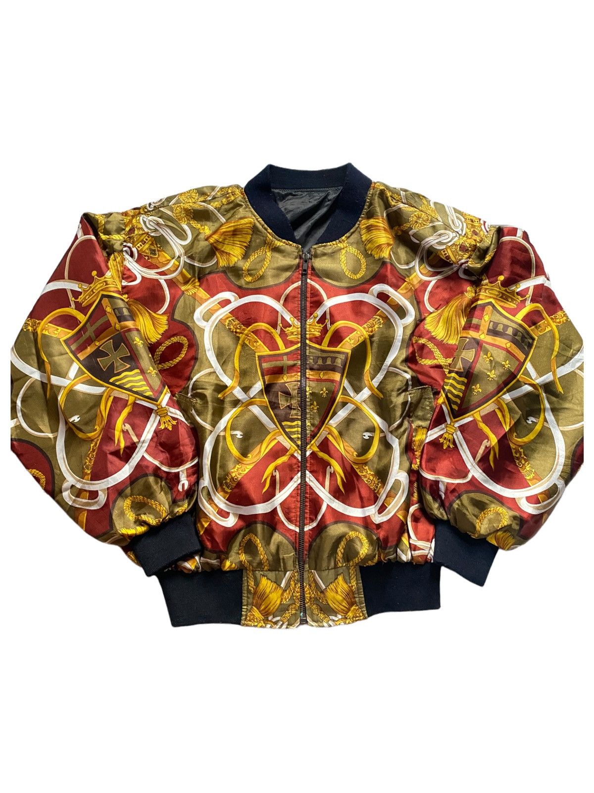 Vintage VERY RARE VINTAGE JACKET SILK SHIELD HERMES VERSACE INSPIRED Size US XL / EU 56 / 4 - 1 Thumbnail
