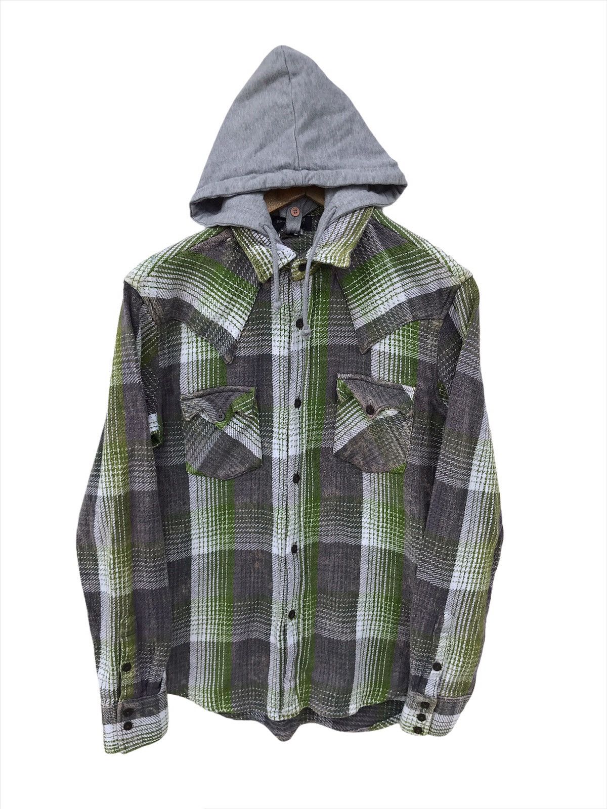 Flannel × Japanese Brand Japanese Brand Power To The People Hoodie Checkered Jacket Size US XS / EU 42 / 0 - 1 Thumbnail