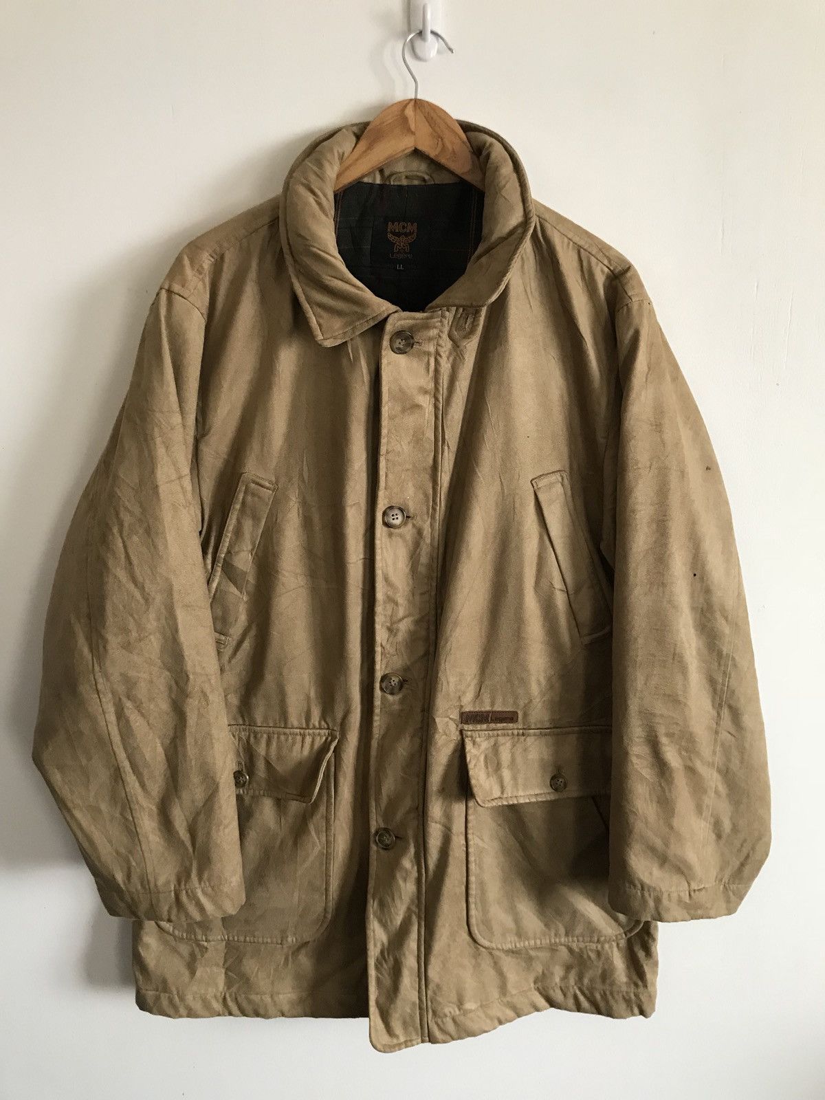 image of MCM Velvet Long Jacket in Brown, Men's (Size Large)