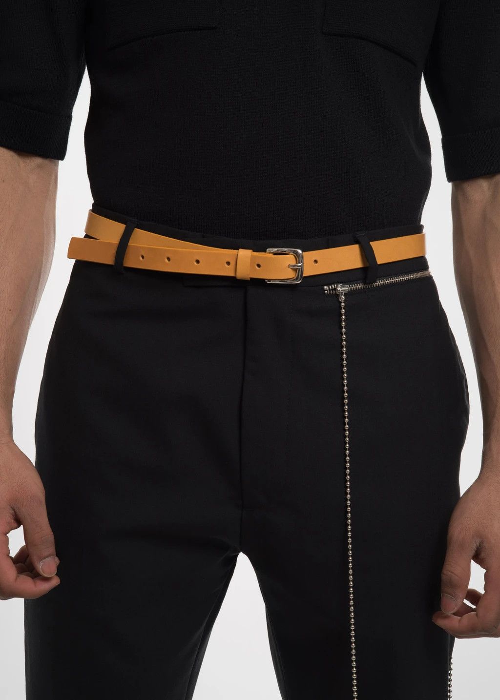CMMN SWDN Cmmn Swdn Yellow Brown Cas Leather Belt size 100 cm Size 32 - 3 Thumbnail
