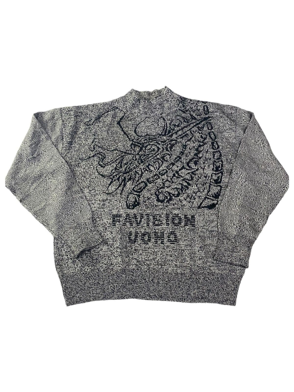 VERY RARE VINTAGE KNITWEAR SWEATER FAVISION UOMO DRAGON