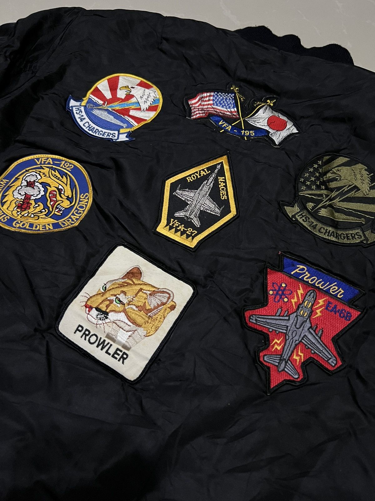 Alpha Industries VERY RARE VINTAGE JACKET FLIGHT BOMBER MA 1 FULL PATCHES Size US S / EU 44-46 / 1 - 6 Thumbnail