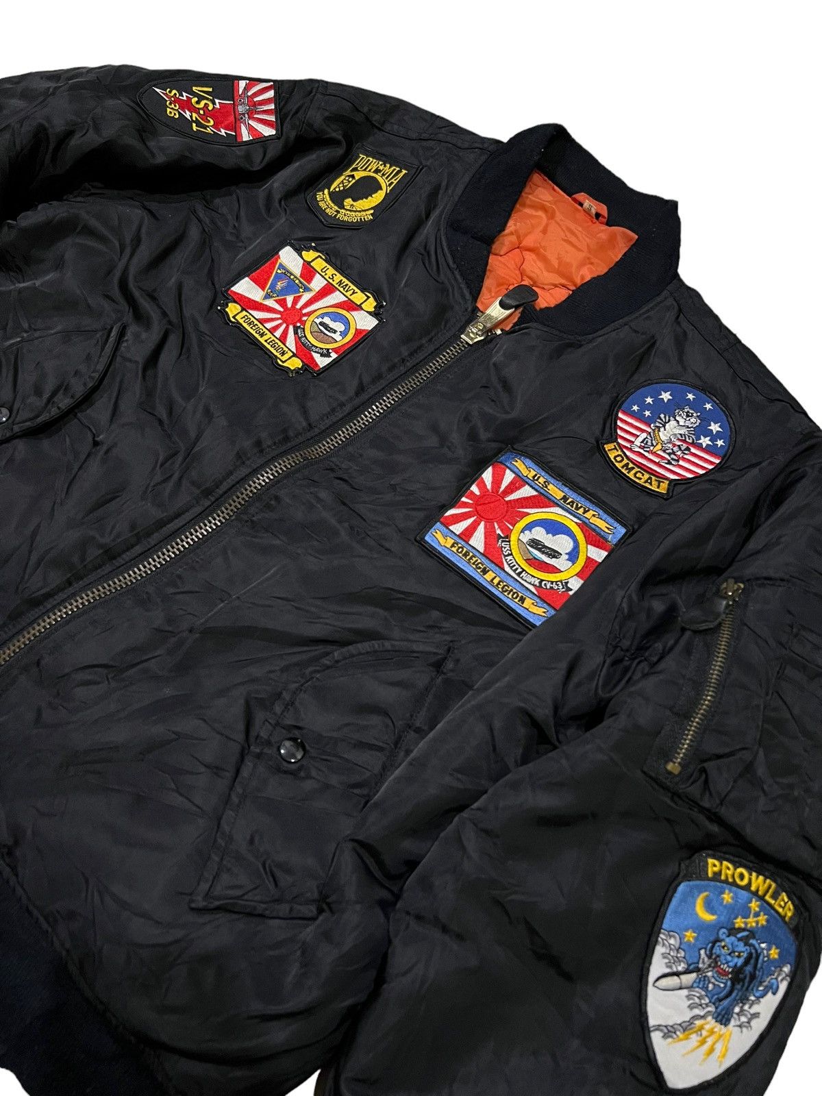 Alpha Industries VERY RARE VINTAGE JACKET FLIGHT BOMBER MA 1 FULL PATCHES Size US S / EU 44-46 / 1 - 5 Thumbnail