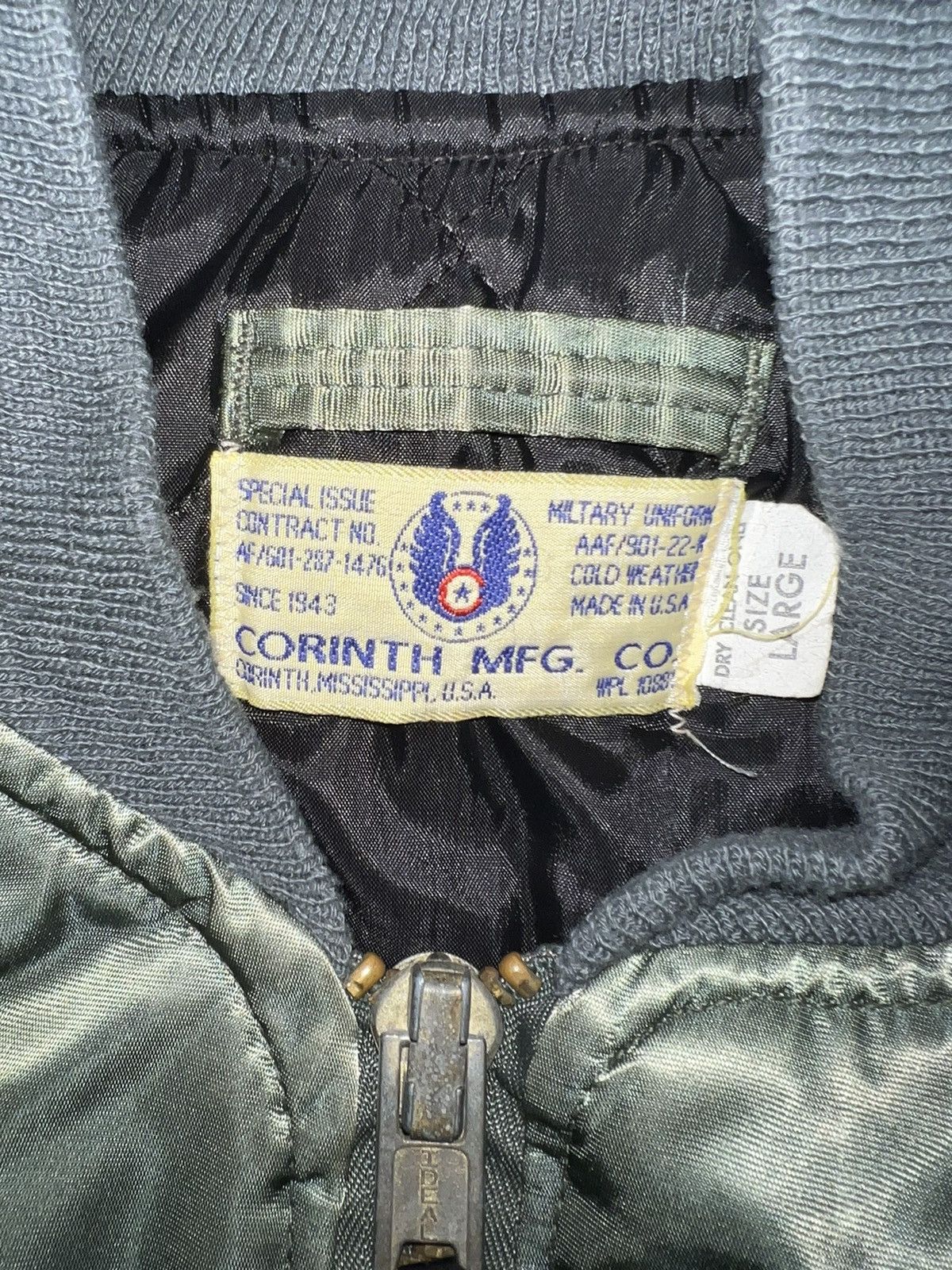 Alpha Industries VERY RARE VINTAGE JACKET FLIGHT BOMBER MA 1 CORINTH SPELL Size US L / EU 52-54 / 3 - 4 Thumbnail