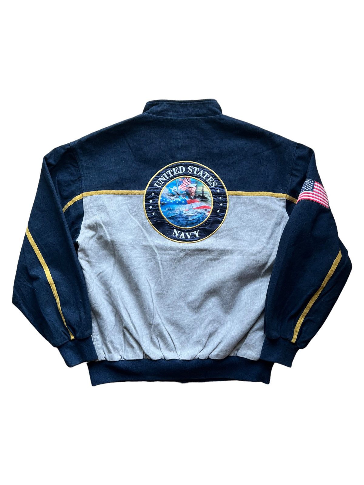 VERY RARE VINTAGE JACKET SOUVENIR SUKAJAN US NAVY REVERSIBLE